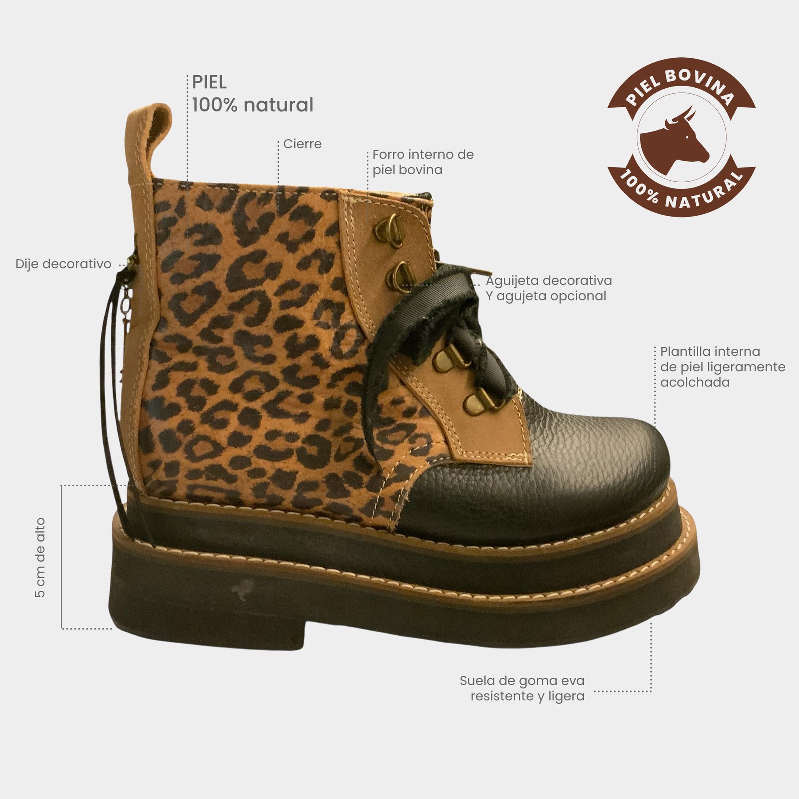 Combat Boots SELVI animal print cheeta