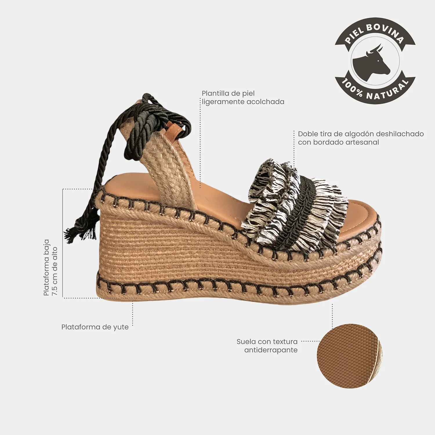 BORA KAVËLINA Alpargatas plataforma baja MULTICOLOR