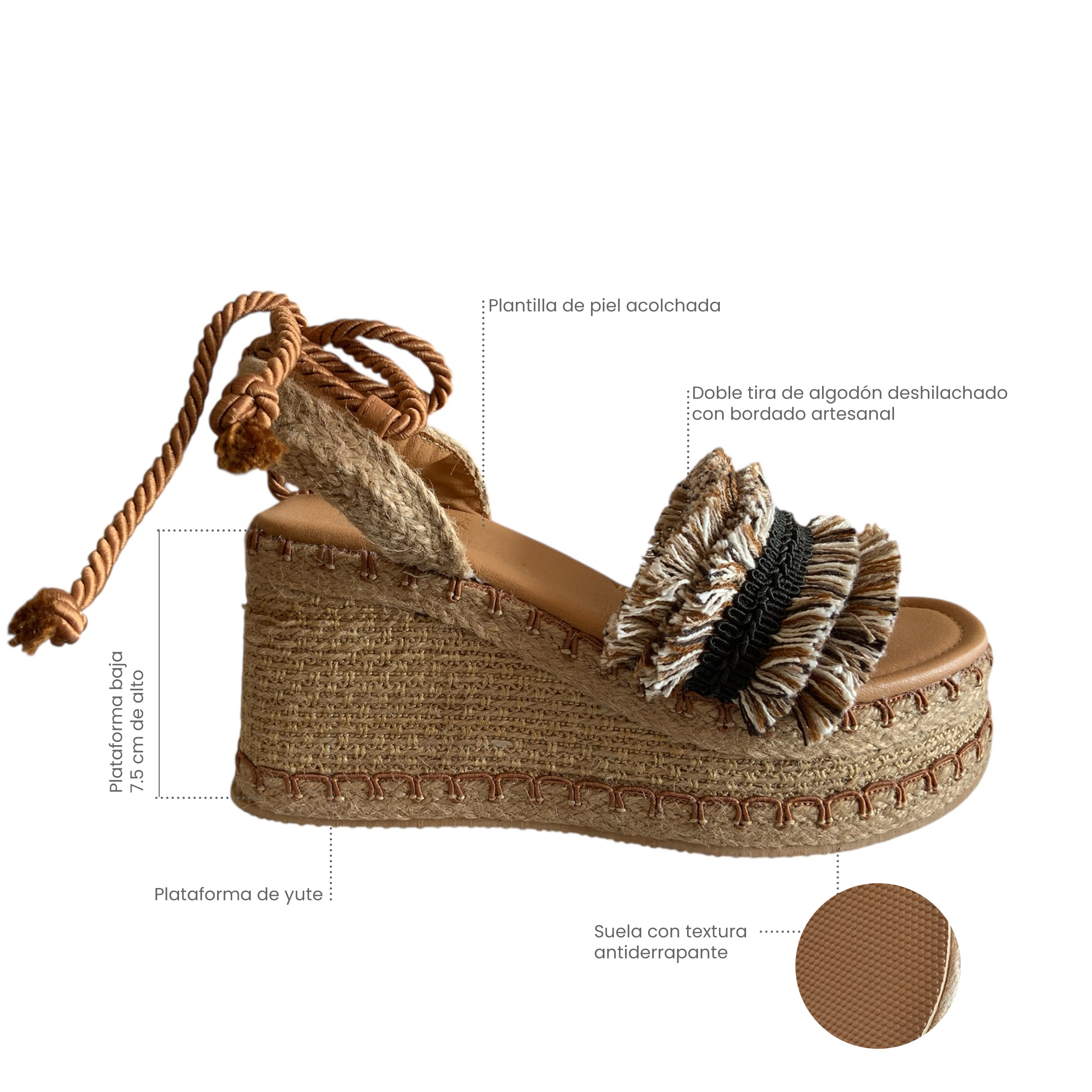 AMBAR KAVËLINA Alpargatas plataforma baja negras