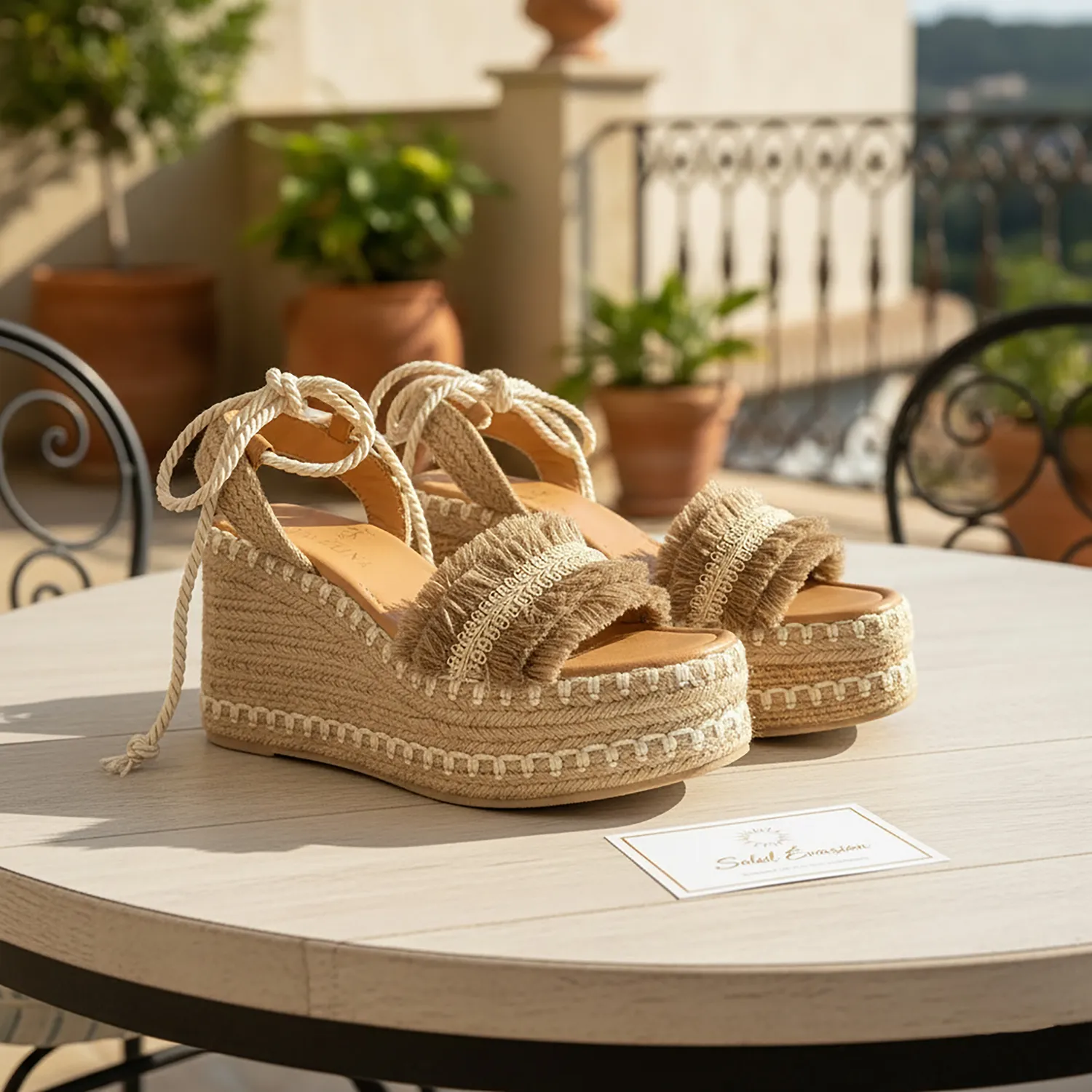 DUNA KAVËLINA Alpargatas plataforma baja beige