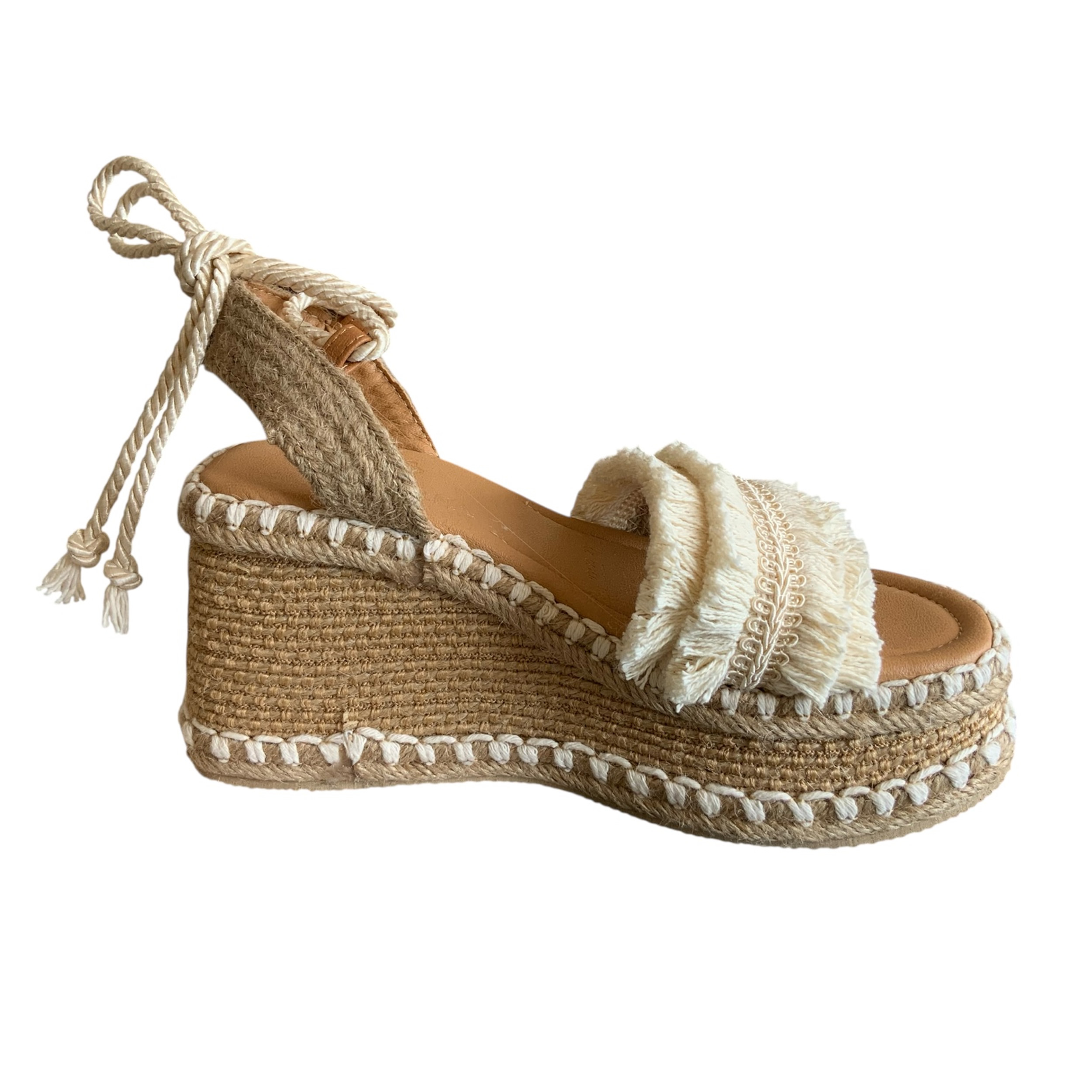 ALBA KAVËLINA Alpargatas plataforma baja blancas