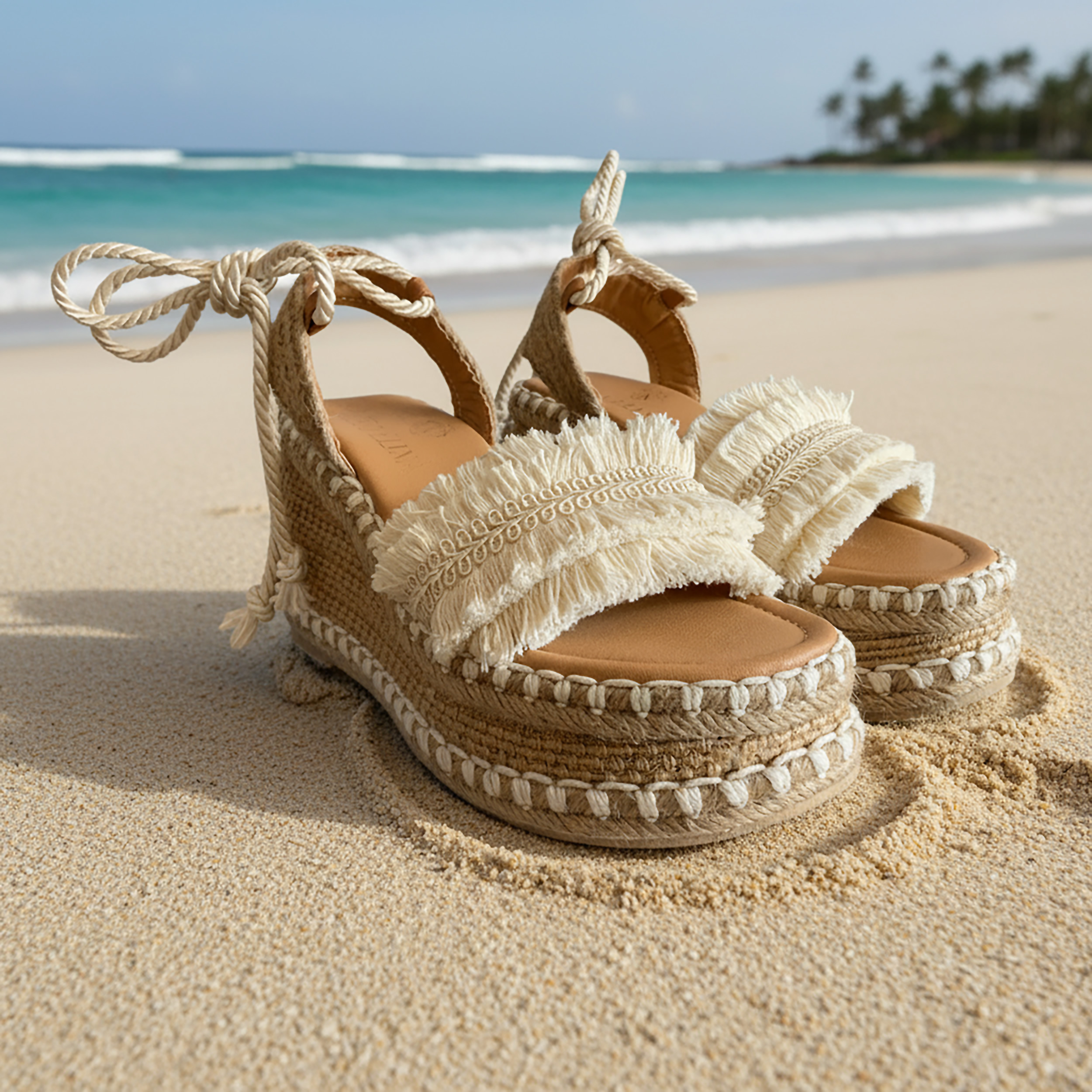 ALBA KAVËLINA Alpargatas plataforma baja blancas