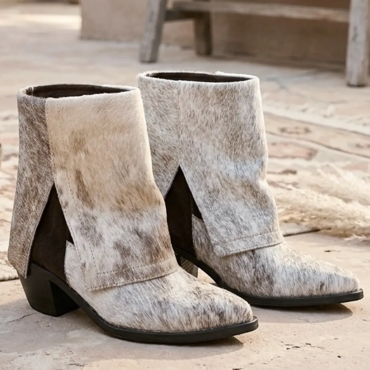 Botines Kavëlina Dama, Pelo De Vaca 100% Natural Ankleboot_0