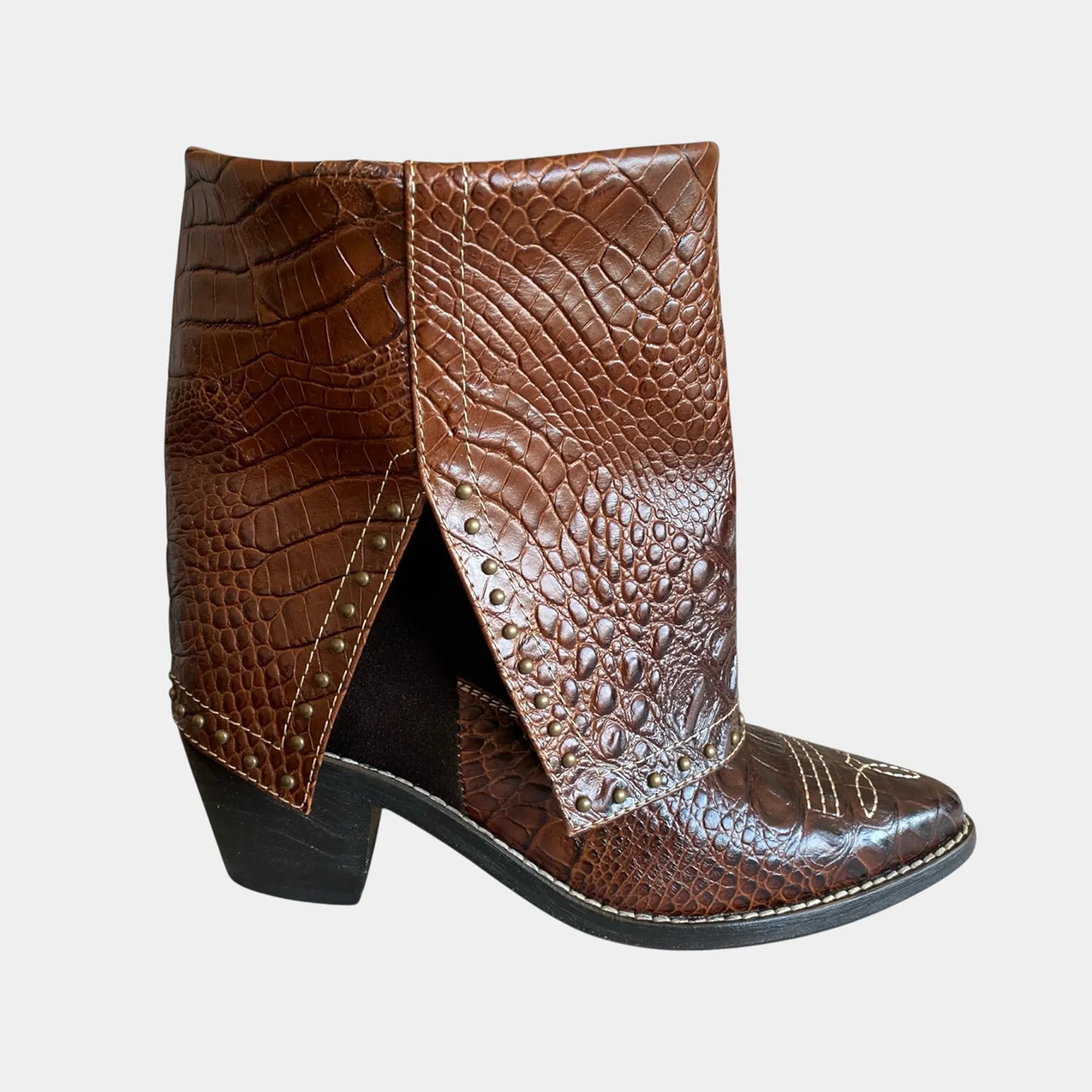 Botines KAVËLINA Dama, PIEL De Vaca 100% Natural Ankleboot KROKO