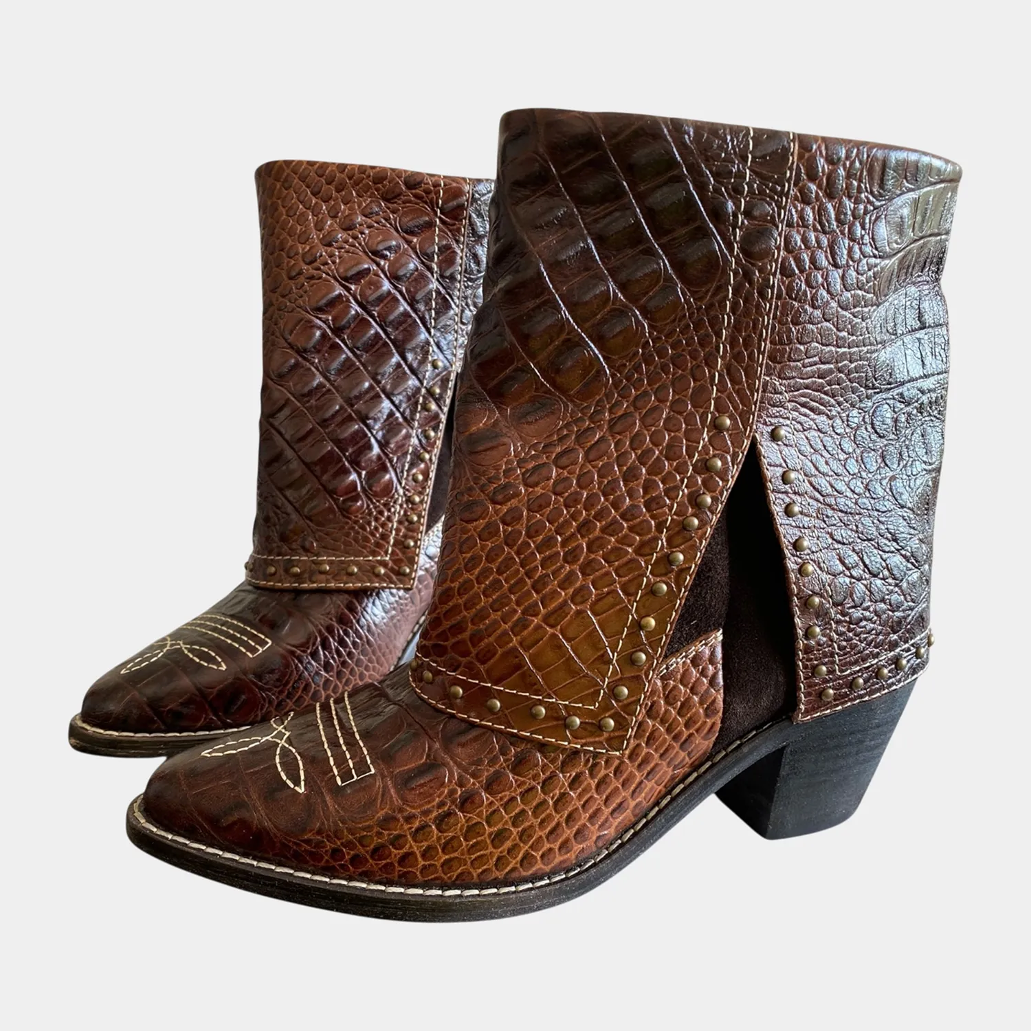 Botines KAVËLINA Dama, PIEL De Vaca 100% Natural Ankleboot KROKO