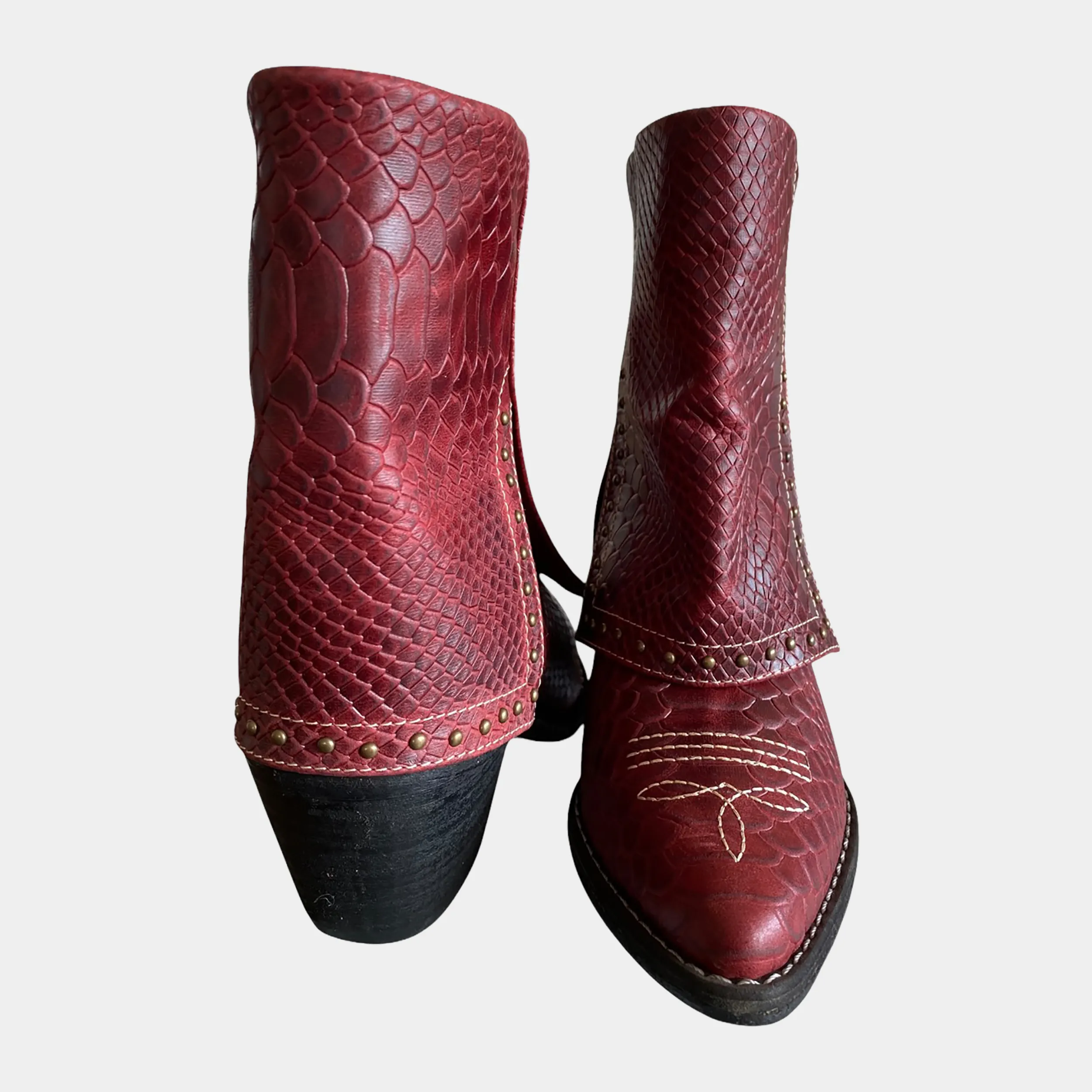 Botines KAVËLINA Dama, PIEL De Vaca 100% Natural Ankleboot CHERRY
