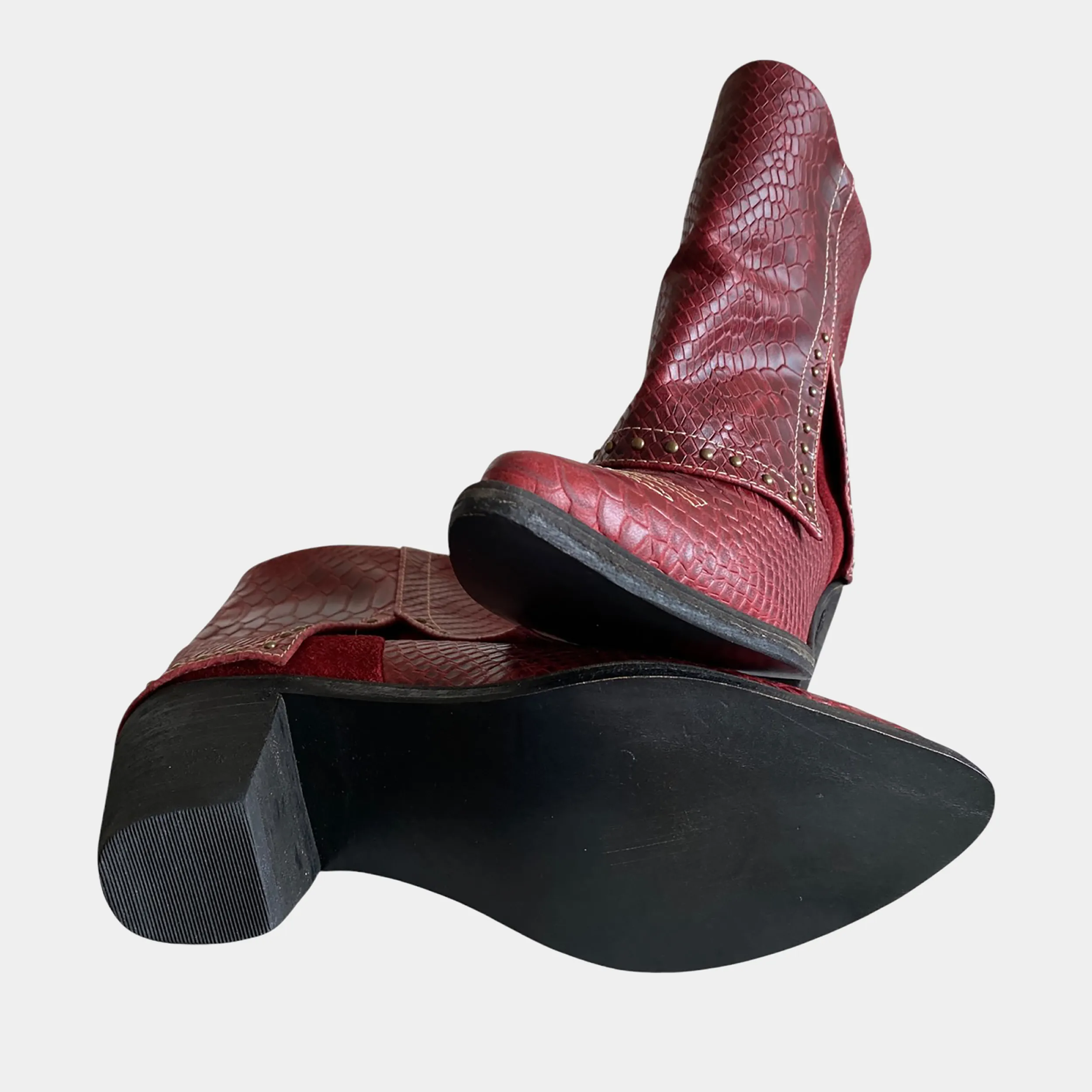 Botines KAVËLINA Dama, PIEL De Vaca 100% Natural Ankleboot CHERRY
