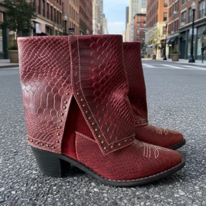Botines KAVËLINA Dama, PIEL De Vaca 100% Natural Ankleboot CHERRY