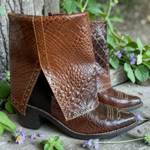 Botines KAVËLINA Dama, PIEL De Vaca 100% Natural Ankleboot KROKO