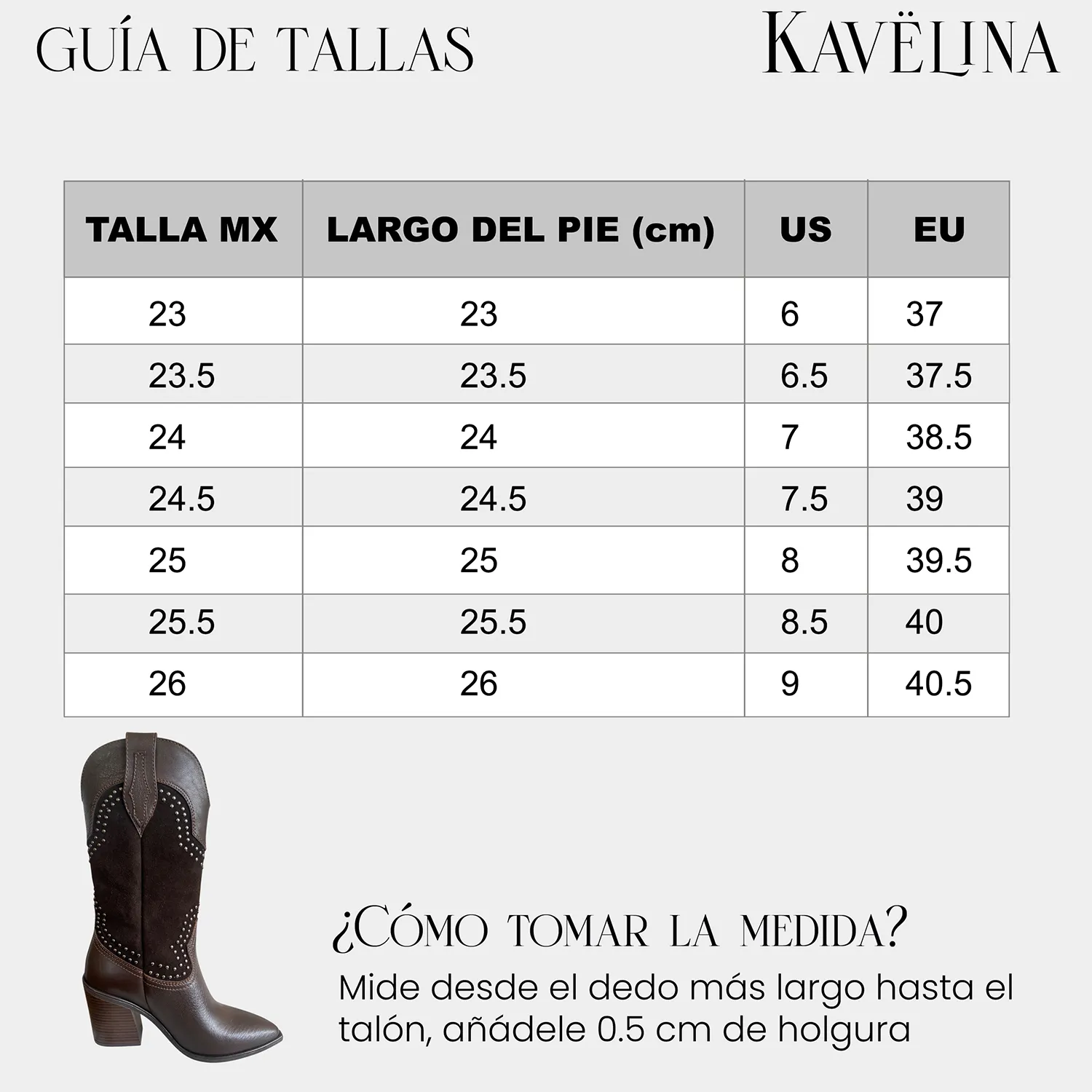 Bota Country KAVËLINA, piel y gamuza
